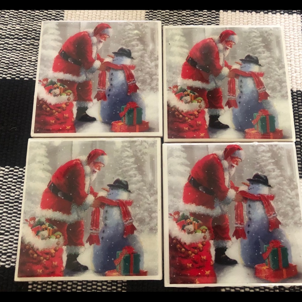 Set of Santa coasters